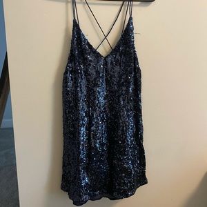 SOLD!!! FREE PEOPLE Sparkly Navy Swing Dress
